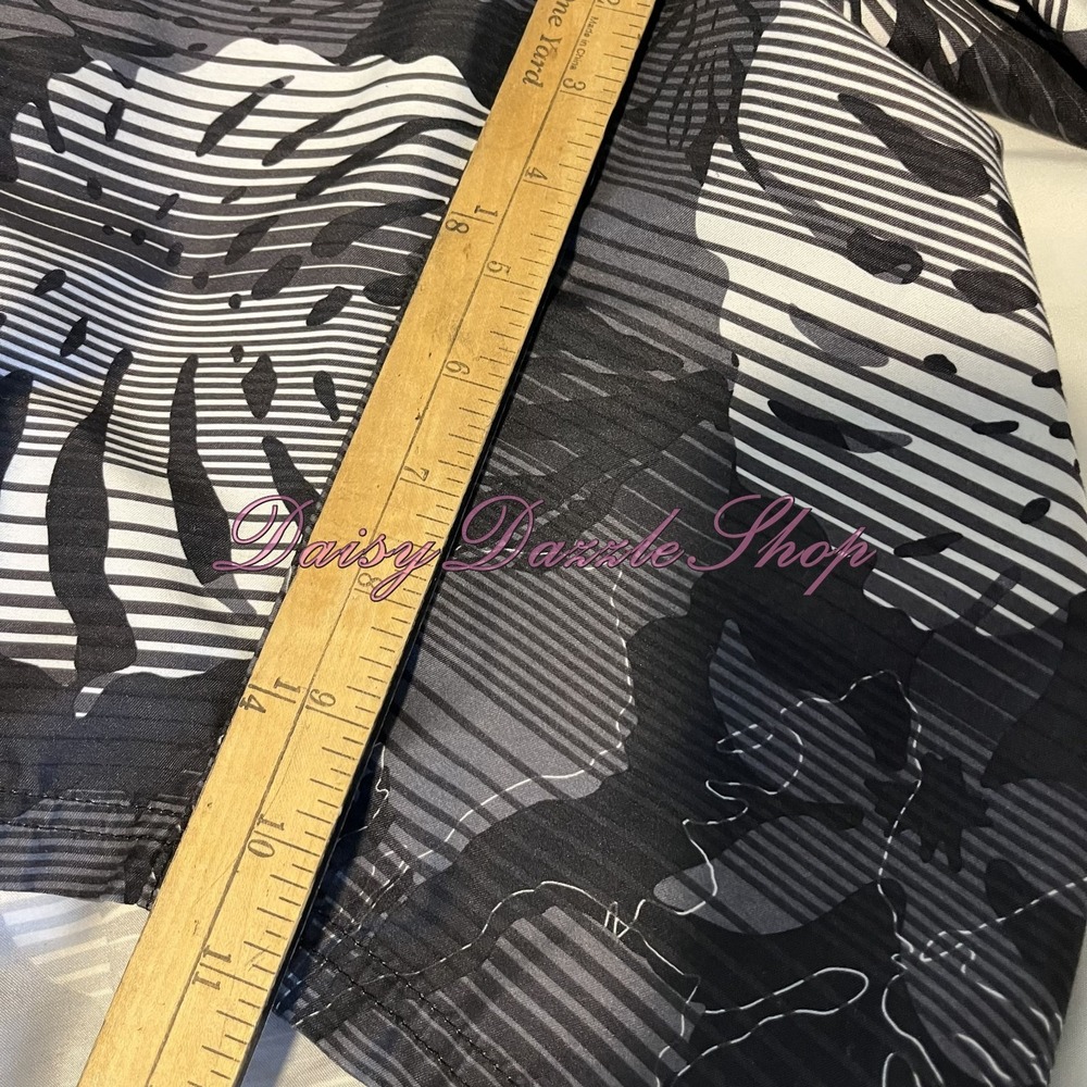 Kanu Surf 5X Swim Trunks Black White Tropical Print - Picture 11 of 11